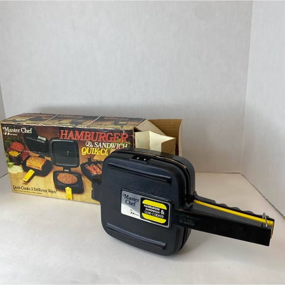 NIB Vintage Master Chef Vintage Sandwich and Hamburger Quick Cooker in Box - Picture 1 of 11